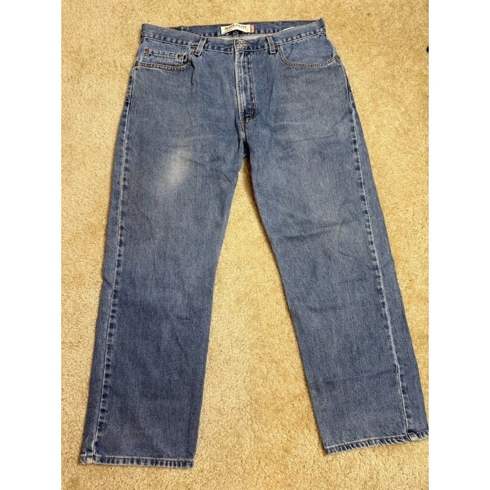 Levis 505 Regular Fit Jeans Mens 38x30 Medium‎ Wash Blue Straight Leg Denim Y2K